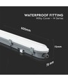 18W LED Wasserdichte Lampe - 60cm, Samsung Chip, Milchiges Abdeckglas, 6500K