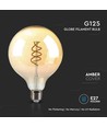 E27 6W dimmbar LED Spiral Filament Lampe - G125, Amber Glas, 1800K, 300° Abstrahlwinkel