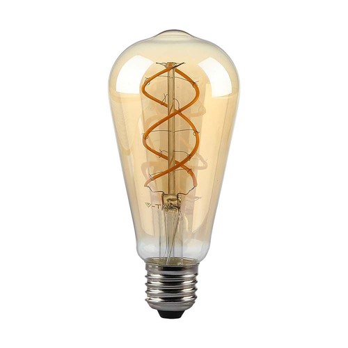 E27 5W dimmbare LED-Lampe - ST64, Filament, bernsteinfarbenes Glas, extra warm 1800K