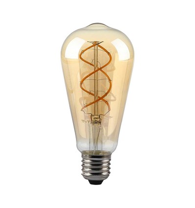 E27 5W dimmbare LED-Lampe - ST64, Filament, bernsteinfarbenes Glas, extra warm 1800K