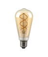 E27 5W dimmbare LED-Lampe - ST64, Filament, bernsteinfarbenes Glas, extra warm 1800K
