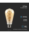 E27 5W dimmbare LED-Lampe - ST64, Filament, bernsteinfarbenes Glas, extra warm 1800K