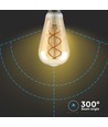E27 5W dimmbare LED-Lampe - ST64, Filament, bernsteinfarbenes Glas, extra warm 1800K