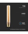 E27 2W T30 LED Art Filament Lampe - 1800K, Amber Glas, Vintage Effekt, Lasergravur