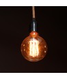 E27 4W G125 Art Filament LED Lampe - Amber Glas, 1800K, Lasergravur, warmweißes Filament
