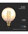 E27 4W G125 Art Filament LED Lampe - Amber Glas, 1800K, Lasergravur, warmweißes Filament