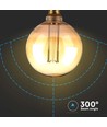 E27 4W G125 Art Filament LED Lampe - Amber Glas, 1800K, Lasergravur, warmweißes Filament