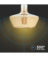 E27 8W LED Filament Lampe - Amber Glas, 620lm, 1800K, 300° Abstrahlwinkel