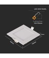 6W Quadratisches LED Einbaupanel - 490lm, 6400K, Ausschnitt: 11cm, Maße: 12x12cm, inkl. Driver