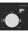 3W LED-Panellicht - mit EMC-Treiber, 6400K, rund