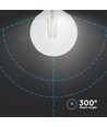 E27 12W G125 LED Filament Lampe - 1521lm, Klarglas, 4000K