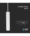 GU10 Pendel Spotlight, weiß - Ø6x30cm, Aluminium, ohne Leuchtmittel, IP20 Innenbereich