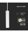 GU10 Pendel Spotlight, weiß - Ø6x30cm, Aluminium, ohne Leuchtmittel, IP20 Innenbereich