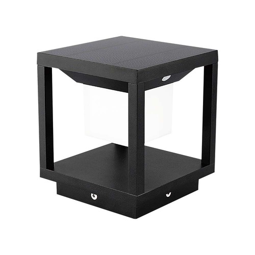 2W LED Solar Wegeleuchte mit Sensor - IP65, 3000K, schwarz, 14x14cm, 3 Jahre Garantie