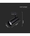 35W Samsung LED Schienenspot - Schwarz, 4000K, COB, 3000lm, IP20
