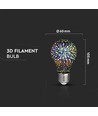 E27 3W LED-Lampe - A60, 3D-Sterneffekt