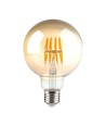 V-Tac G95 8W LED-Globuslampe - Kohlenfaden, Ø9,5 cm, bernsteinfarbenes Glas, extra warmweiß, 2200K, E27