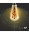 E27 4,8W dimmbare LED Filament Lampe - ST64, Amber Glas, 1800K, Vintage Licht