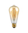 E27 5W ST64 Long Filament LED Lampe - Amber Glas, 1800K, 300lm, 300° Abstrahlwinkel