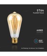 E27 5W ST64 Long Filament LED Lampe - Amber Glas, 1800K, 300lm, 300° Abstrahlwinkel