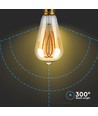 E27 5W ST64 Long Filament LED Lampe - Amber Glas, 1800K, 300lm, 300° Abstrahlwinkel