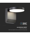 17W Wandleuchte - LED, 3000K, Schwarzes Gehäuse, Rund, IP65
