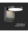 17W Runde LED Wandleuchte - 2480lm, IP65, schwarz, 4000K, Außen-Fassadenbeleuchtung