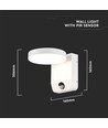 17W LED Wandleuchte mit Sensor, rund - IP65, weiß, PIR Bewegungsmelder, 2480lm, Außen/Innen