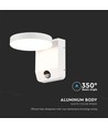 17W LED Wandleuchte mit Sensor, rund - IP65, weiß, PIR Bewegungsmelder, 2480lm, Außen/Innen