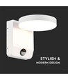 17W Runde LED Wandleuchte mit Sensor - IP65, 2480lm, weiß, PIR Bewegungsmelder, 4000K