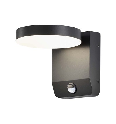 17W runde Wandleuchte mit Sensor - IP65, schwarz, 2480lm, 3000K, PIR Sensor, Außen, inkl. Leuchtmittel