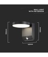 17W runde Wandleuchte mit Sensor - IP65, schwarz, 2480lm, 3000K, PIR Sensor, Außen, inkl. Leuchtmittel