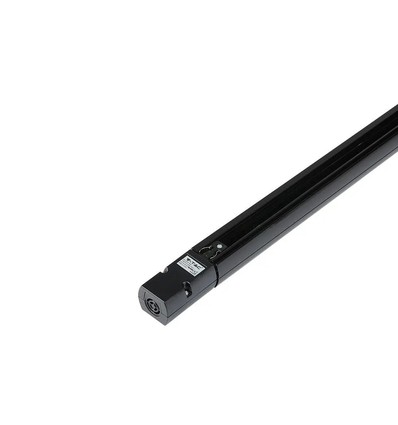 V-Tac 2 Meter Schiene für Schienenspots - Schwarz, 3-Phasen, komplett mit Anschluss und Endkappe