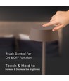 Wiederaufladbare LED Tischleuchte innen/außen - Corten, touch-dimmbar, IP54