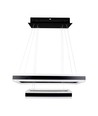 113W LED Kronleuchter, dimmbar - 6300lm, 3000K, schwarz, Ø60/40cm, 360 Grad, Triac dimmbar
