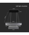 113W LED Kronleuchter, dimmbar - 6300lm, 3000K, schwarz, Ø60/40cm, 360 Grad, Triac dimmbar