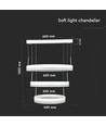 80W LED Kronleuchter Pendelleuchte - 3-Stufen dimmbar, 3000K, weiß, 360 Grad Abstrahlwinkel
