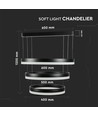 86W Soft Light Chandelier LED Pendelleuchte - Schwarz, 3000K, dimmbar, 360 Grad Licht, 3 Jahre Garantie