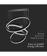 86W Soft Light Chandelier LED Pendelleuchte - Schwarz, 3000K, dimmbar, 360 Grad Licht, 3 Jahre Garantie