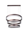 92W LED Kronleuchter Pendelleuchte, 3-Stufen dimmbar - 4550lm, 3000K, kaffeebraunes Aluminium, 360 Grad Abstrahlwinkel