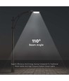 V-Tac 100W LED Straßenleuchte - Samsung LED-Chip, graues Gehäuse, Ø60mm, IP65, 100lm/w