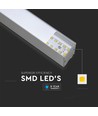 120cm 40W LED Lichtleiste mit Samsung Chip - Silver, 4000K, 120°, inkl. Seilaufhängung