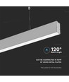 120cm 40W LED Lichtleiste mit Samsung Chip - Silver, 4000K, 120°, inkl. Seilaufhängung
