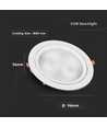 V-TAC LED Downlight 10W - Samsung Chip, 6400K