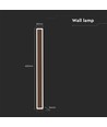 Wandleuchte länglich Corten, LED 17W - 4000K, IP65, für Innen- und Außenbereich geeignet.