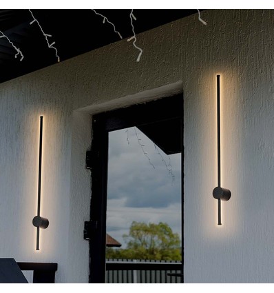 12W LED Wandleuchte, RA90 - IP65, schwarz, 1590lm, 3000K, 65cm hoch