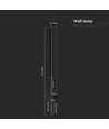 12W LED Wandleuchte, RA90 - IP65, schwarz, 1590lm, 3000K, 65cm hoch