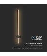 12W LED Wandleuchte, RA90 - IP65, schwarz, 1590lm, 3000K, 65cm hoch