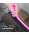 12W/m Neon Flex 24V - Pink, 10m Rolle