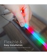 5m 10W/m Magic RGB Neon Flex LED Strip, 360° - 24V, IP20, rund, 25mm Breite
